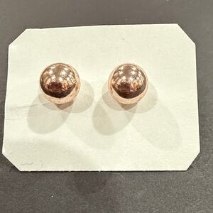Rose Gold Ball Stud Earrings - Women Jewelry